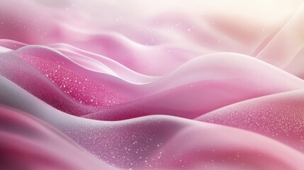 Soft pink abstract waves with shining particles and light ethereal atmosphere