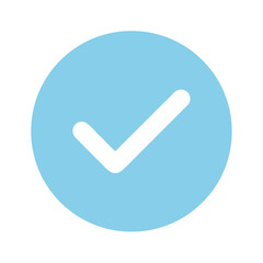Verified blue check mark vector graphic for social media and user interface design