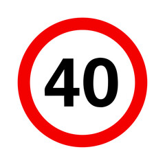 Download speed limit sign forty road safety regulation traffic symbol image