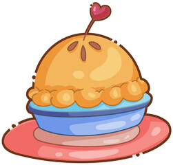 Pie Cute Food and Restaurant Illustration