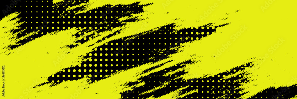 Poster dots halftone yellow and dark blue color pattern gradient grunge texture background. dots pop art sp