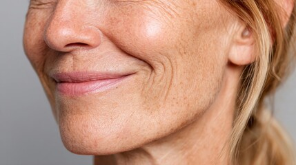 Close Up of a Mature Woman's Smiling Face