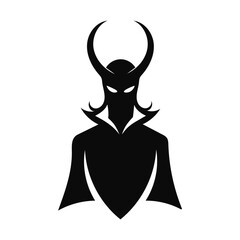 Fototapeta premium Loki trickster god silhouette in clean and minimal mythology character style