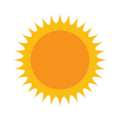 Bright Sun Icon. Simple Yellow Sunshine Graphic. EPS vector illustration
