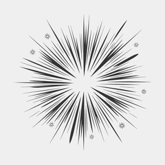 A black and white drawing of a fireworks explosion with a lot of stars.