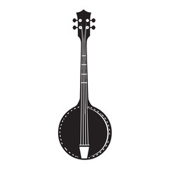 Fototapeta premium banjo line art silhouette vector illustration