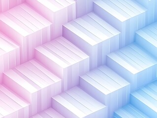 Obraz premium Gentle Pastel Tones Form a Dimensional Block Pattern in Isometric View