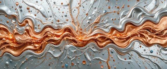Creative abstract backgrounds for computer monitors with fluid design patterns and metallic tones