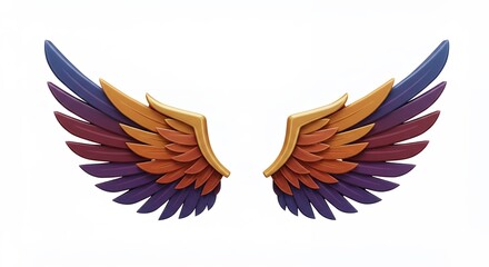 Fototapeta premium Colorful stylized wings