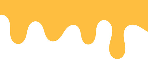 Dripping sweet yellow honey, isolated melting maple syrup. Vector golden organic sticky oil or juice liquid with drops. Flowing droplets of nectar