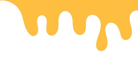 Dripping sweet yellow honey, isolated melting maple syrup. Vector golden organic sticky oil or juice liquid with drops. Flowing droplets of nectar