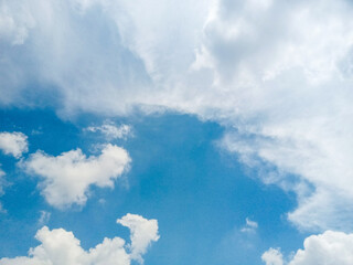 Beautiful blue sky with white cloud. Suitable for background, copy space.
