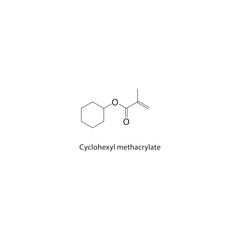 Fototapeta premium Cyclohexyl methacrylate skeletal structure. Ester compound schematic illustration. Simple diagram, chemical formula.