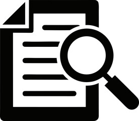 Magnifying Glass on Document Review Icon Vector