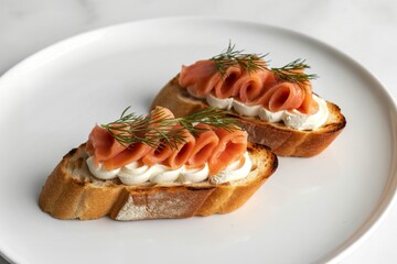 A photograph of three bruschettas