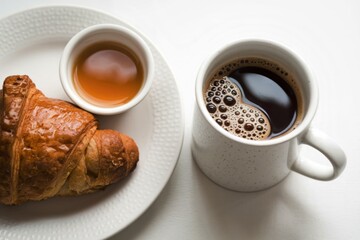 a white cup with steam rising from freshly brewed coffee