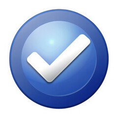 White check mark on blue circle icon checkmark tick