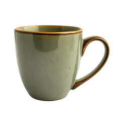 Sage green ceramic coffee mug with brown rim online shop kitchenware drinkware