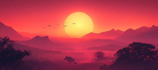 A sunset-inspired red gradient background 