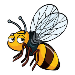 set cartoon bee character with flower honey barrel hive honeycomb vector design