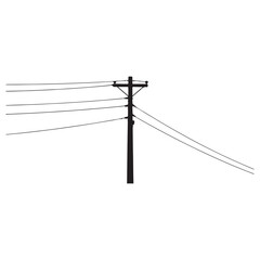 electric pole vector power lines on a white background