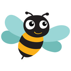 set cartoon bee character with flower honey barrel hive honeycomb vector design