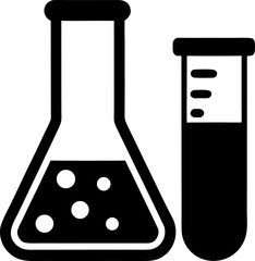 Science Beaker and Test Tube Icon Vector