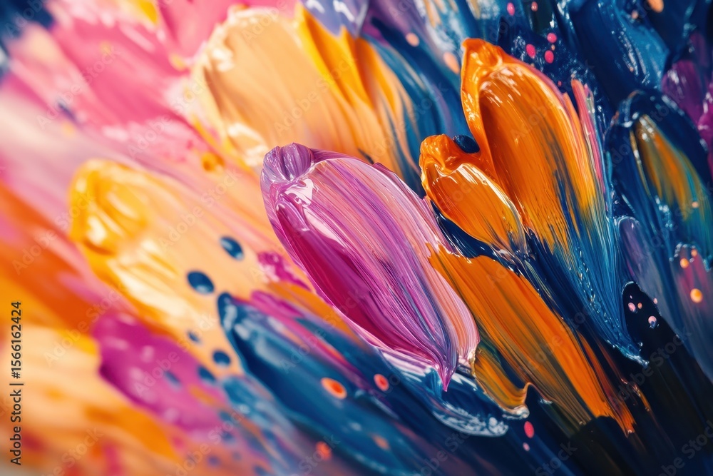 Poster vibrant paint splash showcasing colorful hues and dynamic patterns in abstract art creation, colorfu