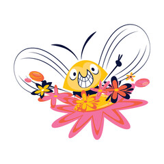 cute nature stickers vector design