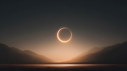 Obraz premium Solar eclipse casting shadows on landscape