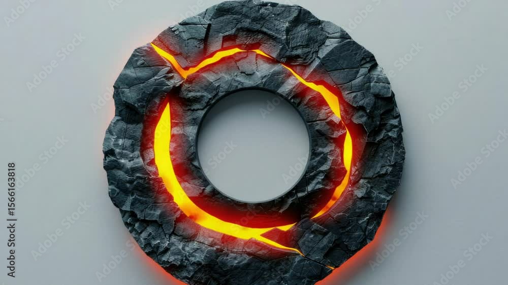 Poster a unique design featuring a letter o made from molten lava, ideal for use in futuristic or sci-fi co