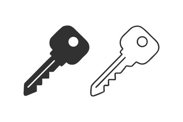 Monochrome Key Illustrations Security and Access in Simplicity Two Stylized Keys Embodying Safety