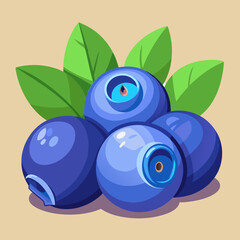 blueberries with leaves