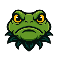 green frog on white background