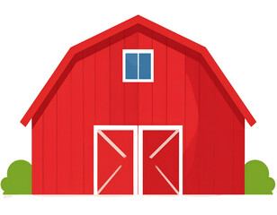 Red barn illustration with gable roof