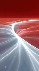 Bright White Filaments Across Red Cloud Background