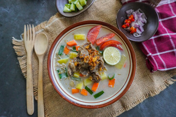 Soto Betawi is a traditional food from Jakarta, consisting of a mixture of coconut milk and milk...