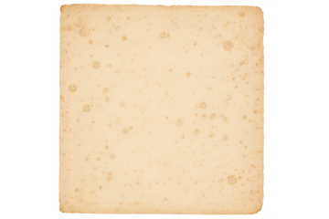 Blank vintage paper sheet with spots and stains isolated on transparent background, providing copy space for text or design elements