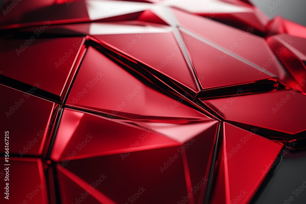Aufkleber iridescent crimson polygons with reflective properties background image