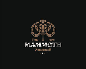 vintage majestic beast mammoth logo template
