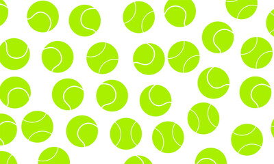 Tennis ball seamless pattern. Vector seamless pattern or background with tennis balls. For textile, wrapping paper, background.