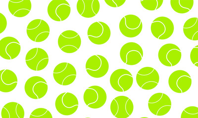Vector seamless pattern with tennis ball. Tennis ball icon.
