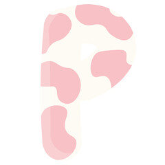 Playful Pink Cow Print Alphabet