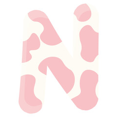 Playful Pink Cow Print Alphabet