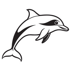 Obraz premium Dolphin icon set vector illustration logo sticker design silhouette 