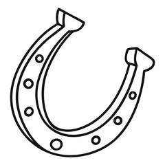 Elongated Horseshoe Outline Icon Vector