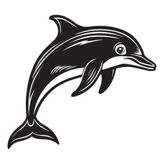 Obraz premium Dolphin icon set vector illustration logo sticker design silhouette 