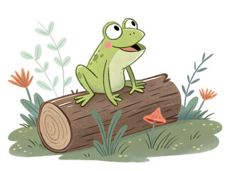 Naklejka premium frog sitting on a tree