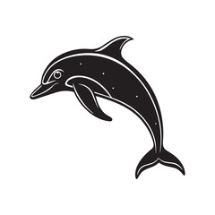 Fototapeta premium Dolphin icon set vector illustration logo sticker design silhouette 