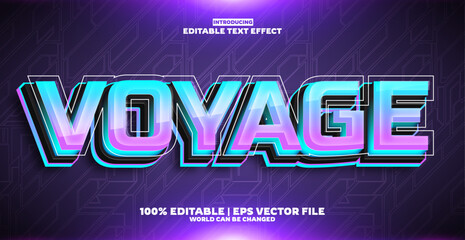 Voyage new editable text effect in new modern trend style